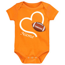 Tennessee Football Love Heart Personalized Baby Bodysuit