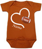 Football Love Heart Personalized Baby Bodysuit for Texas Fans