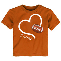Personalized Football Love Heart Baby/Toddler T-Shirt for Texas Fans