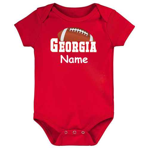 Football LOGO Personalized Baby Bodysuit for Georgia Fans