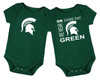 Michigan State Spartans Officially Licensed Baby LOGO and On Game Day Bodysuits - 2 Pack 