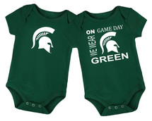 Michigan State Spartans Officially Licensed Baby LOGO and On Game Day Bodysuits - 2 Pack 