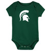 Michigan State Spartans Officially Licensed Baby LOGO and On Game Day Bodysuits - 2 Pack