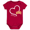 USC Trojans Southern Cal Officially Licensed Baby LOGO and Baby Love Heart Bodysuits - 2 Pack