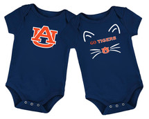 Auburn Tigers Officially Licensed Baby LOGO and Go Tigers! FANimals Bodysuits - 2 Pack