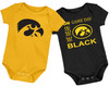 Iowa Hawkeyes Officially Licensed Baby LOGO and On Game Day Bodysuits - 2 Pack