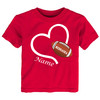 Nebraska Loves Football Personalized Heart Baby/Toddler T-Shirt 
