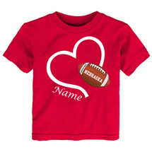Nebraska Loves Football Personalized Heart Baby/Toddler T-Shirt 