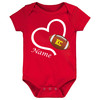 Football Love Heart Personalized Baby Bodysuit for Kansas City fans