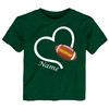 Football Love Heart Personalized Baby/Toddler T-Shirt for Green Bay Fans