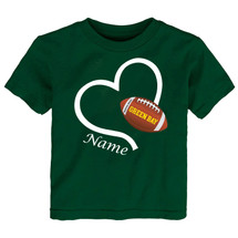 Football Love Heart Personalized Baby/Toddler T-Shirt for Green Bay Fans