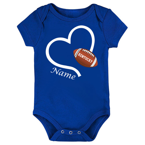 Football Love Heart Baby Bodysuit for Kentucky Fans