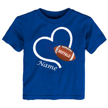Personalized Football Love Heart Baby/Toddler T-Shirt for Buffalo Fans