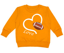 Tennessee Football Love Heart Baby/Toddler/Youth Sweatshirt