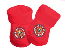 Louisiana Lafayette Ragin Cajuns Baby Toe Booties - Red