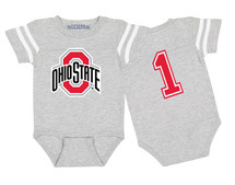 Ohio State Buckeyes Football Jersey Bodysuit - Gray