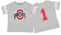 Ohio State Buckeyes Football Jersey Baby/Toddler T-Shirt - Gray