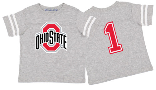 Ohio State Buckeyes Football Jersey Baby/Toddler T-Shirt - Gray