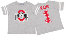 Ohio State Buckeyes Football Jersey Baby/Toddler T-Shirt - Gray