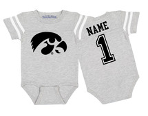 Iowa Hawkeyes Football Jersey Bodysuit  - Gray