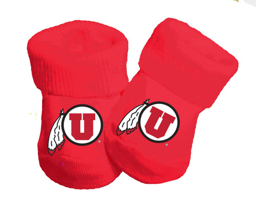 Utah Utes Officially Licensed Baby Toe Booties - Red 