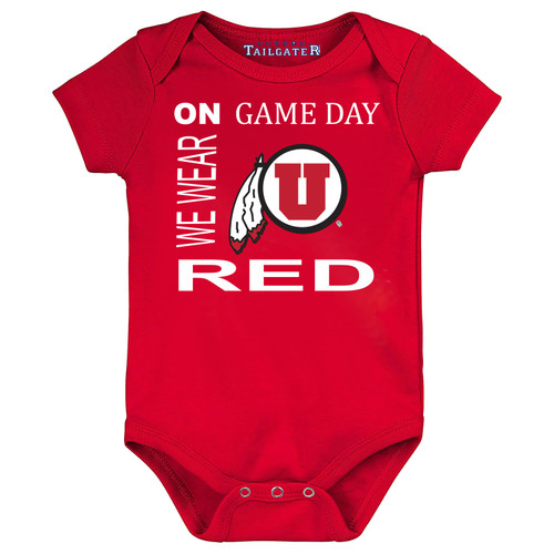 Utah Utes Officially Licensed 100% Cotton On Game Day Baby Bodysuit