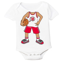Utah Utes Officially Licensed 100% Cotton Heads Up! Basketball Player Baby Bodysuit