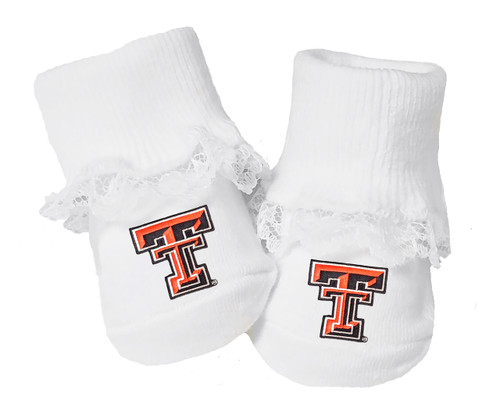 Texas Tech Red Raiders Baby Toe Booties with Lace