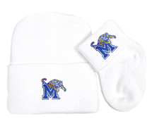 Memphis Tigers Newborn Baby Knit Cap and Socks Set