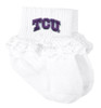 Texas Christian TCU Horned Frogs Baby Sock Booties with Lace