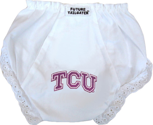 Texas Christian TCU Horned Frogs Eyelet Baby Diaper Cover