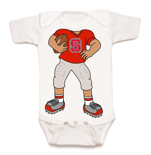 NC State Wolfpack Heads Up! Football Baby Onesie