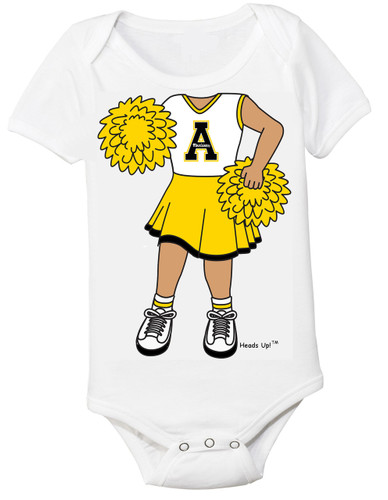 Appalachian State Mountaineers Heads Up! Cheerleader Baby Onesie