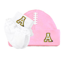Appalachian State Mountaineers Football Cap and Socks with Lace Baby Set