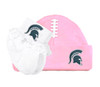 Michigan State Spartans Baby Football Cap and Socks with Lace Set