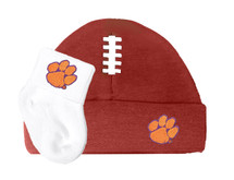 Clemson Tigers Baby Football Cap and Socks Set