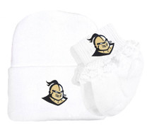 UCF Knights Newborn Baby Knit Cap and Socks with Lace Set