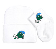 Tulane Green Wave Newborn Baby Knit Cap and Socks Set