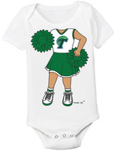 Tulane Green Wave Heads Up! Cheerleader Baby Onesie