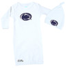 Penn State Nittany Lions Baby Layette Gown and Knotted Cap Set