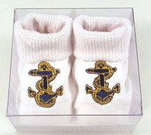 Navy Midshipmen Boxed Baby Booties