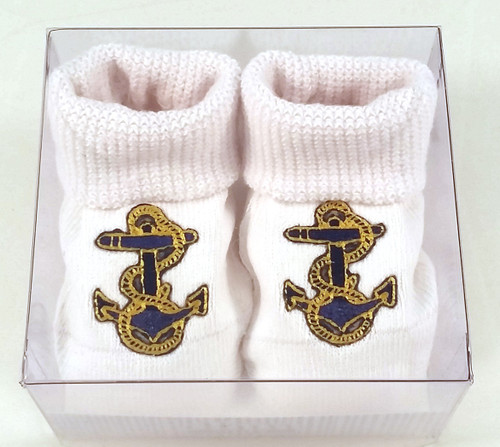 Navy Midshipmen Boxed Baby Booties