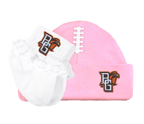 Bowling Green St. Falcons Baby Football Cap and Socks with Lace Set