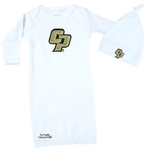 Cal Poly Mustangs Baby Layette Gown and Knotted Cap Set