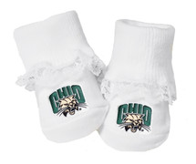 Ohio Bobcats Baby Toe Booties with Lace