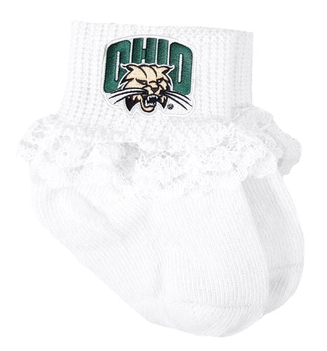 Ohio Bobcats Baby Sock Booties with Lace