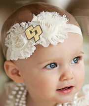 Cal Poly Mustangs Baby/ Toddler Shabby Flower Hair Bow Headband