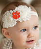 Clemson Tigers Baby/ Toddler Shabby Flower Hair Bow Headband
