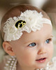 Iowa Hawkeyes Baby/ Toddler Shabby Flower Hair Bow Headband