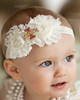 Iowa State Cyclones Baby/ Toddler Shabby Flower Hair Bow Headband